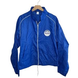Vintage Anheuser Busch A & Eagle Collection Blue Busch Beer Windbreaker Jacket